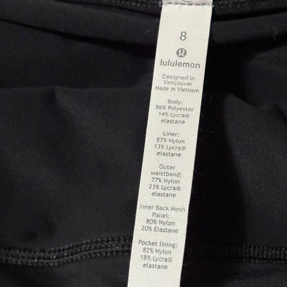 NWOT Lululemon Play Off Pleats Athletic Tennis Skirt 13" Lined Shorts Black 8 - Picture 10 of 12